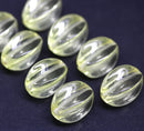 15x12mm Jonquil yellow Czech glass large barrel bead, 6Pc