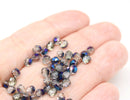 4mm Gray czech glass fire polished beads blue luster - 50Pc