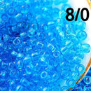 8/0 Toho seed beads, Transparent Dark Aquamarine blue N 3B - 10g