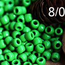 8/0 Toho seed beads, Opaque Mint Green, N 47 - 10g