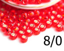 8/0 Toho seed beads Silver Lined Lt Siam Ruby red N 25 - 10g