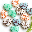11x13mm Fancy Maple Leaf Beads Mix, Czech glass leaves, 12pc