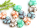 11x13mm Fancy Maple Leaf Beads Mix, Czech glass leaves, 12pc