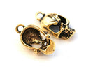 2pc Antique gold Skull charms 18mm