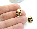 2pc Antique gold Skull charms 18mm