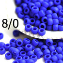 8/0 Toho seed beads, Opaque Frosted Navy Blue, N 48F - 10g