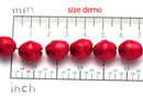 13x10mm Chunky Faux pearls Red Czech glass barrel coated beads - 10Pc