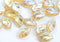 12x7mm Amber Yellow leaves, AB finish, Czech glass leaf beads - 25pc