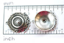 2pc Antique Silver Dome Ethnic Connectors 25mm 7 loops