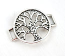 1pc Antique Silver Tree of Life Connector for flat leather ribbon