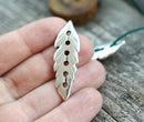 1pc Antique silver feather connector for cord