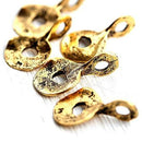 4pc Antique Gold Cornflake charms chunky charms