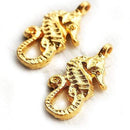 2pc Golden tone Seahorse charms 24mm