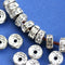 8mm Silver Rhinestone Rondelle Beads, Crystal Clear Grade A, Straight Flange 25pc