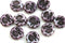 18mm Purple Flower beads, Czech glass Round tablet floral ornament beads 2pc