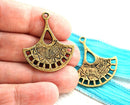 2pc Antique Gold Teardrop charms connectors 30mm