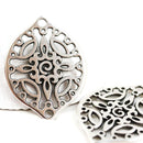 2pc Antique silver Filigree drop charms Openwork connector