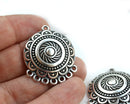 2pc Antique Silver Dome Ethnic Connectors 25mm 7 loops