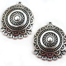 2pc Antique Silver Dome Ethnic Connectors 25mm 7 loops