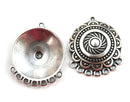 2pc Antique Silver Dome Ethnic Connectors 25mm 7 loops