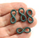 4pc Infinity charms Green patina on copper link connector 20mm