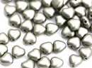 6mm Light bronze Heart, Metallic light yellow coated beads - 50pc
