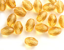 11x8mm Amber Yellow barrel shaped beads, czech glass fire polished - 20Pc