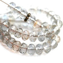 3x5mm Light Grey Brown czech glass beads mix gemstone cut - 40Pc