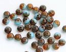 3x5mm Mixed Blue and Brown Topaz czech glass beads - 40Pc