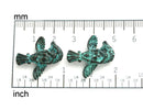 2pc Mermaid with wings Green patina on copper charms