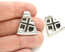 2pc Antique Silver Geometry Triangle charms