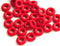 8mm Dark Red rings, Czech glass beads, for leather cord - 30Pc