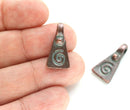 2pc Antique Copper triangle Spiral ornament charms 20mm