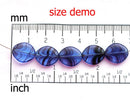 14x12mm Light Red Czech glass oval beads, black stripes - 15Pc