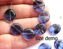 14x12mm Light Red Czech glass oval beads, black stripes - 15Pc