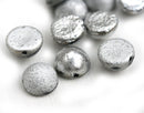 12x7mm Silver glass Dome czech beads mix, round half sphere - 10pc