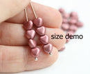 6mm Metallic Silver Heart Czech Glass  beads - 50pc
