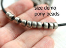 6mm Pony beads mix in Blue, Red, White, Czech glass Roller beads, 2mm hole - 50pc