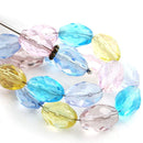 11x8mm Glass beads mix in Lollipop colors, czech glass fire polished - 20Pc