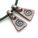2pc Antique Copper triangle Spiral ornament charms 20mm