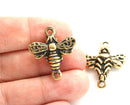 2pc Antique Golden Large Bee connectors