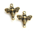 2pc Antique Golden Large Bee connectors