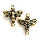 2pc Antique Golden Large Bee connectors