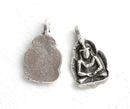 2pc Antique Silver Buddha figure metal charm