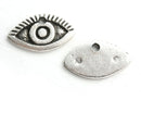 2pc Antique Silver evil Eye charms