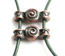 2pc Two hole Antique Copper Connector, Spiral Ornament 2 hole