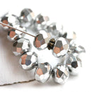 6x9mm Silver colored Czech glass beads - 12Pc