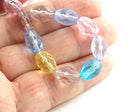 11x8mm Glass beads mix in Lollipop colors, czech glass fire polished - 20Pc