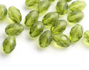 11x8mm Olive Green oval beads olivine czech glass fire polished barrel beads - 20Pc