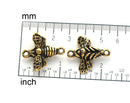2pc Antique Golden Large Bee connectors